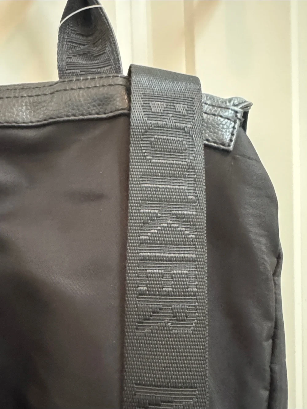 Botkier Black Nylon & Leather Flap Backpack